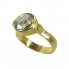 Riyo Green Gold Plated Green Amethyst Ring well-favored handmade jewelry india G