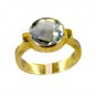 Riyo Green Gold Plated Green Amethyst Ring well-favored handmade jewelry india G