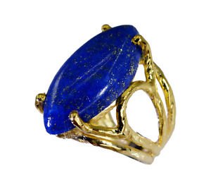 Riyo Lapis Lazuli 18 Ct Gold Plated Promise Ring Sz 5 Gprlla5-44050