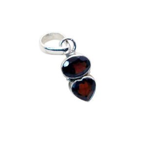 Riyo Garnet Essentials Silver Jewellery Promise Pendants L 0.5in Spgar-26010