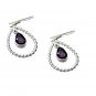Riyo Garnet Silver Jewelry Supplies Wholesale Fashion Earrings L 1.2in Segar-260