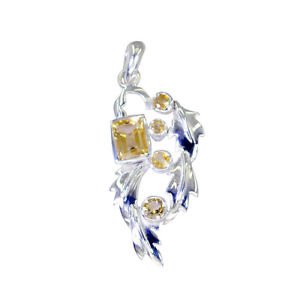 Riyo Citrine Artisan Silver Jewelry Huggie Pendants L 1.7in Spcit-14029