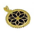 Riyogems Black Onyx 18c Gold Plating Huggie Pendants L 1.2in Gppbon-6025