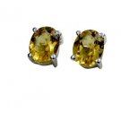 Riyo Yellow Citrine 925 Solid Sterling Silver Polished Earring L 0.5in Secit-140