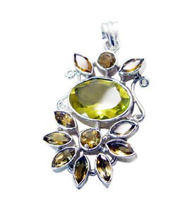 Riyo  Gemstone Silver Jewelry Indian Intricate Pendant L 2.5in Spmul-52061