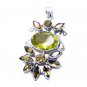 Riyo  Gemstone Silver Jewelry Indian Intricate Pendant L 2.5in Spmul-52061