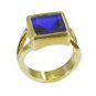Riyo Blue Gold Plated Blue Sapphire CZ Ring dazzling gemstone fashion jewelry G
