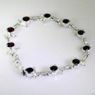 Riyo Garnet Branded Jewellery Silver Bangle Charm Bracelet L 7.5in Sbragar-26014