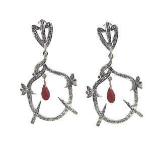 Riyo   Gemstone 925 Solid Sterling Silver Eye Catching Earring L 3in Semul-52009
