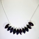 Riyo Garnet And Stones Jewelry Girls Silver Necklace L 16in Sngar-26018