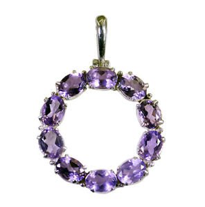 Riyo Purple Amethyst 925 Solid Sterling Silver Masculine Pendant L 2in Spame-212