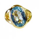 Riyo Blue Topaz Cz Gold Plated Set  Ring Sz 6 Gprbtcz6-92054