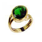 Riyo Emerald Cz 18-Kt Y Gold Plated Thumb Ring Sz 7 Gpremcz7-96017