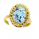 Riyo Turquoise 18-Kt Y Gold Plating Sports Ring Sz 8 Gprtur8-82152