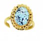 Riyo Turquoise 18-Kt Y Gold Plating Sports Ring Sz 8 Gprtur8-82152