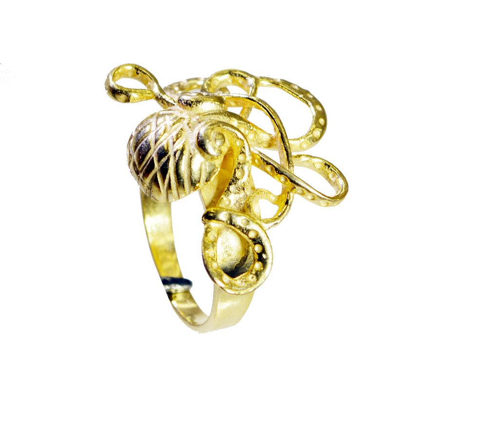 Riyo A Plain  18kt Gold Plated Octopus Ring Gproct50-250001