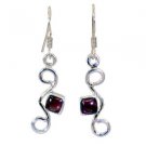 Riyo Garnet Silver Jewelry Engraving Indian L 1.5in Segar-26011