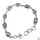 Riyo Blue Topaz Elegant Jewellery Solid Silver Cuff Bracelet L 7.5in Sbrabtz-100