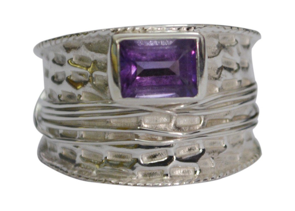 Riyo Purple 925 sterling silver Amethyst Ring toothsome  gemstone jewellery SRAM