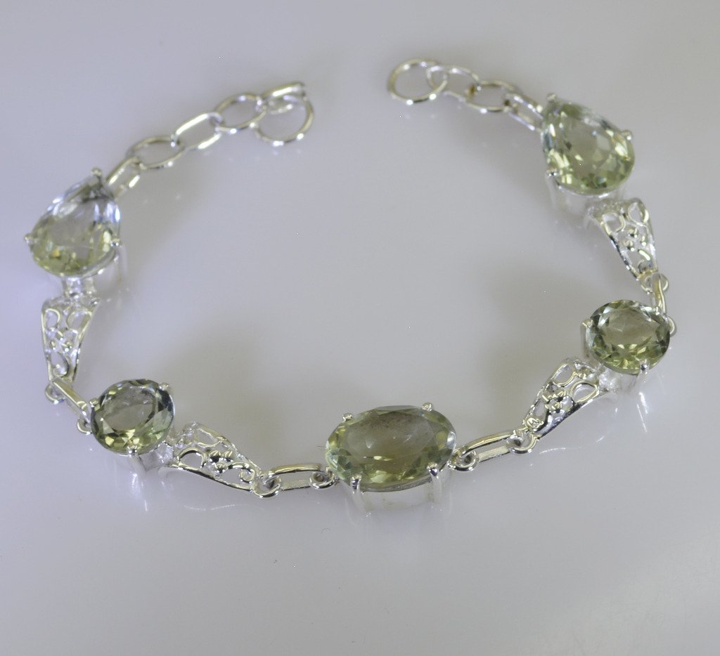 Riyo A Green Amethyst 925 Solid Sterling Silver Durable Bracelet Sbragam-28010