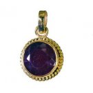 Riyogems Indi Ruby Gold Plated Designs Casual Pendants L 1.5in Gppiru-34051