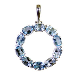 Riyo A Blue Topaz 925 Solid Sterling Silver Pre Formed Pendant L 2in Spbto-10073