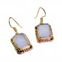 Riyogems White Agate Gold Plated Set Victorian Earrings L 1.5in Gpeage-0011