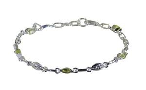 Riyo Green 925 sterling silver Peridot Bracelet tantalizing handmade unique jewe