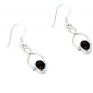 Riyo Smoky Quartz Real Silver Jewelry Spring Hoop Earrings L 1.5in Sesqu-76017