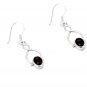 Riyo Smoky Quartz Real Silver Jewelry Spring Hoop Earrings L 1.5in Sesqu-76017