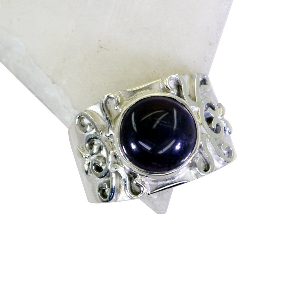Riyo Amethyst Indian Silver Jewelry Engraving Ring Jewellery Sz 8 Srame8-2119