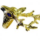 Riyo   Gemstone  18kt Gold Plated Deer Ring Gprdeer50-180003