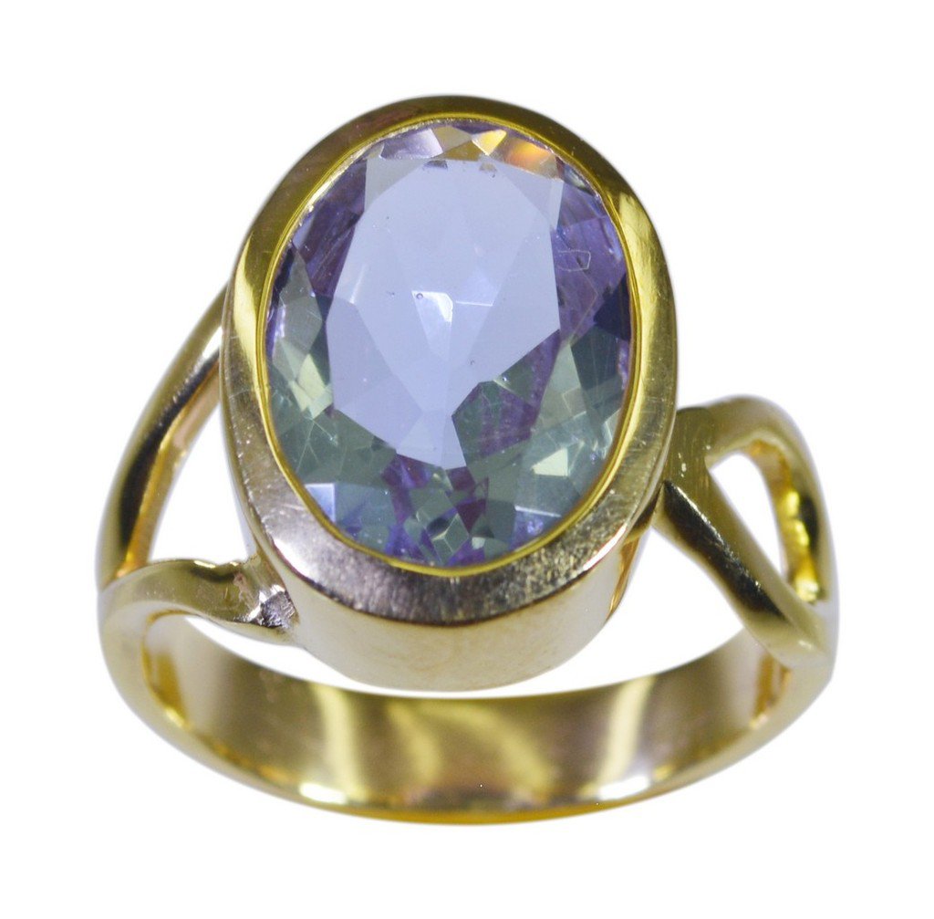 Riyo Blue  Gold Plated Alexandrite CZ Ring pulchritudinous costume jewelry store