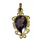 Riyogems Smoky Quartz 18kt Y.G. Plated One Size Fits Pendant L 1.2in Gppsqu-7604