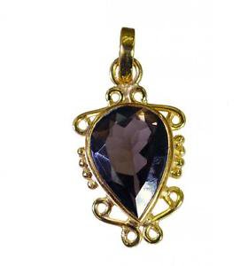 Riyogems Smoky Quartz 18kt Y.G. Plated One Size Fits Pendant L 1.2in Gppsqu-7604