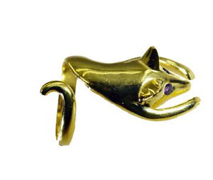 Riyo   Gemstone  18kt Gold Plated Mouse Ring Gprmouse60-240002