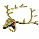 Riyo   Gemstone  18kt Gold Plated Deer Ring Gprdeer65-180006