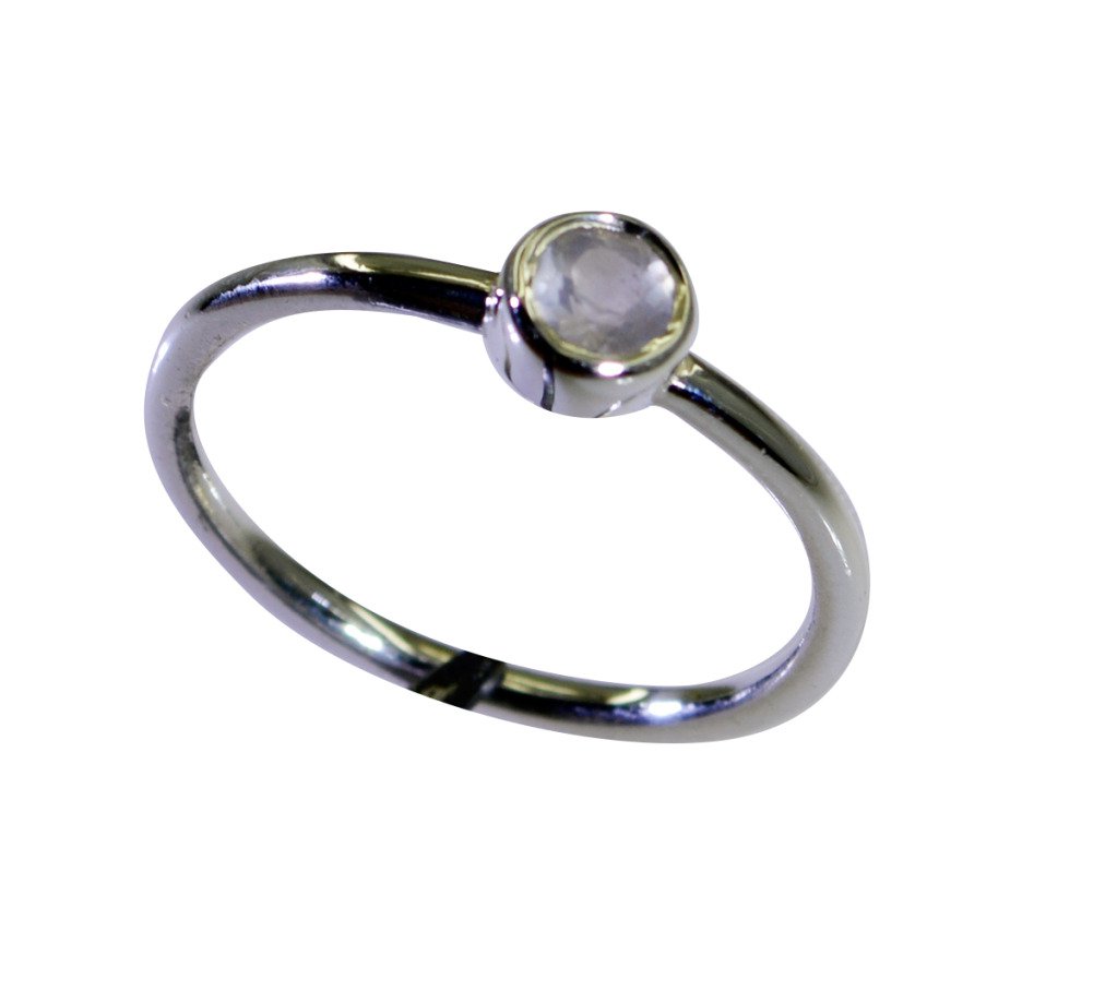 Riyo Rose Quartz Silver Personalised Jewellery Bridal Rings Sz 7 Srroq7-68026
