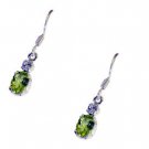 Riyo Peridot One Of A Kind Silver Jewelry Bridal Earrings L 0.7in Seper-58032