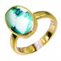 Riyo Turquoise 18-Kt Gold Platings Ecclesiastical Ring Sz 8 Gprtur8-82075