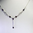 Riyo Garnet And Gemstone Jewellery Designer Silver Necklace L 16in Sngar-26014