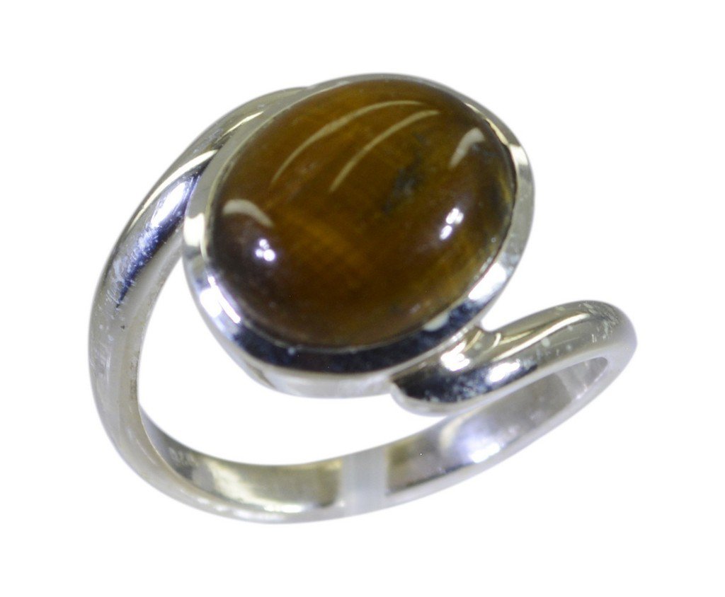 Riyo Brown 925 sterling silver Tiger Eye Ring dishy handmade designer jewelry SR