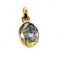Riyogems Rutile Quartz Cz Gold Plate Manufacturer J-Hoop Pendant L 1in Gpprqcz-1