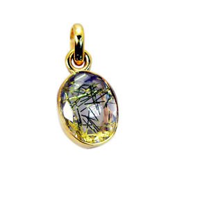 Riyogems Rutile Quartz Cz Gold Plate Manufacturer J-Hoop Pendant L 1in Gpprqcz-1