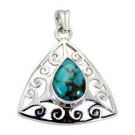 Riyo Turquoise Silver Gemstone Jewellery Belle Pendants L 1.5in Sptur-82003