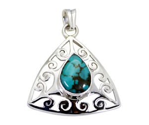 Riyo Turquoise Silver Gemstone Jewellery Belle Pendants L 1.5in Sptur-82003