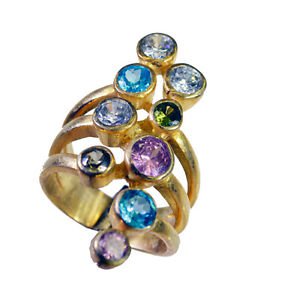 Riyo  Cz Gold Plated India Aqiq Ring Sz 8.5 Gprmucz8.5-116045