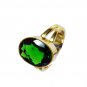 Emerald Cz Gold Polish Aqiq Ring