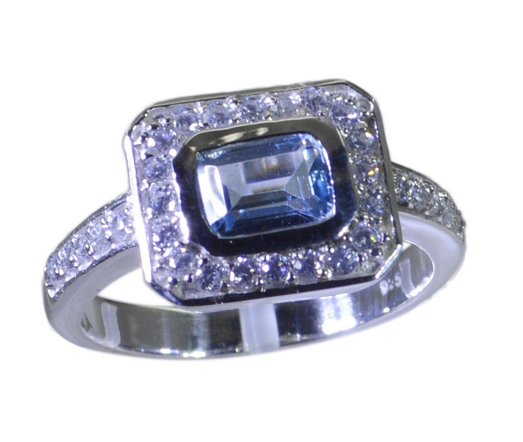 Riyo Blue  925 sterling silver Blue Topaz  Ring bewitching buy handmade jewelry