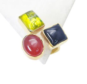 Riyo  Black Onyx Cheap Gold Plated  Ring Sz 7 Gprmul7-52068
